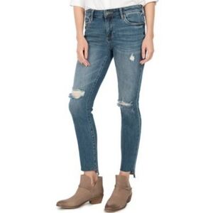 Kut from the Kloth Step Hem Distressed Ankle Jeans
